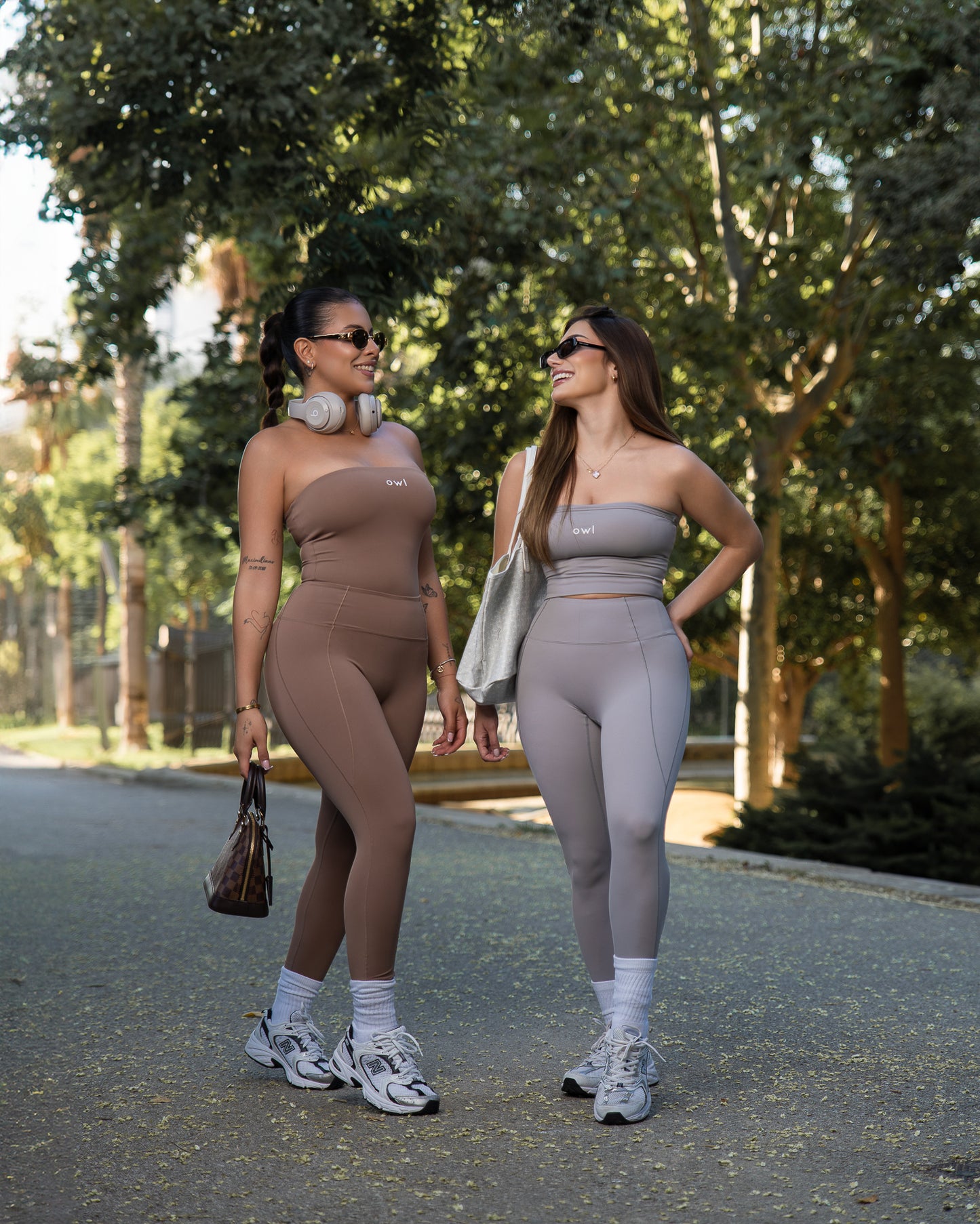 Top bandeau + legging Gris