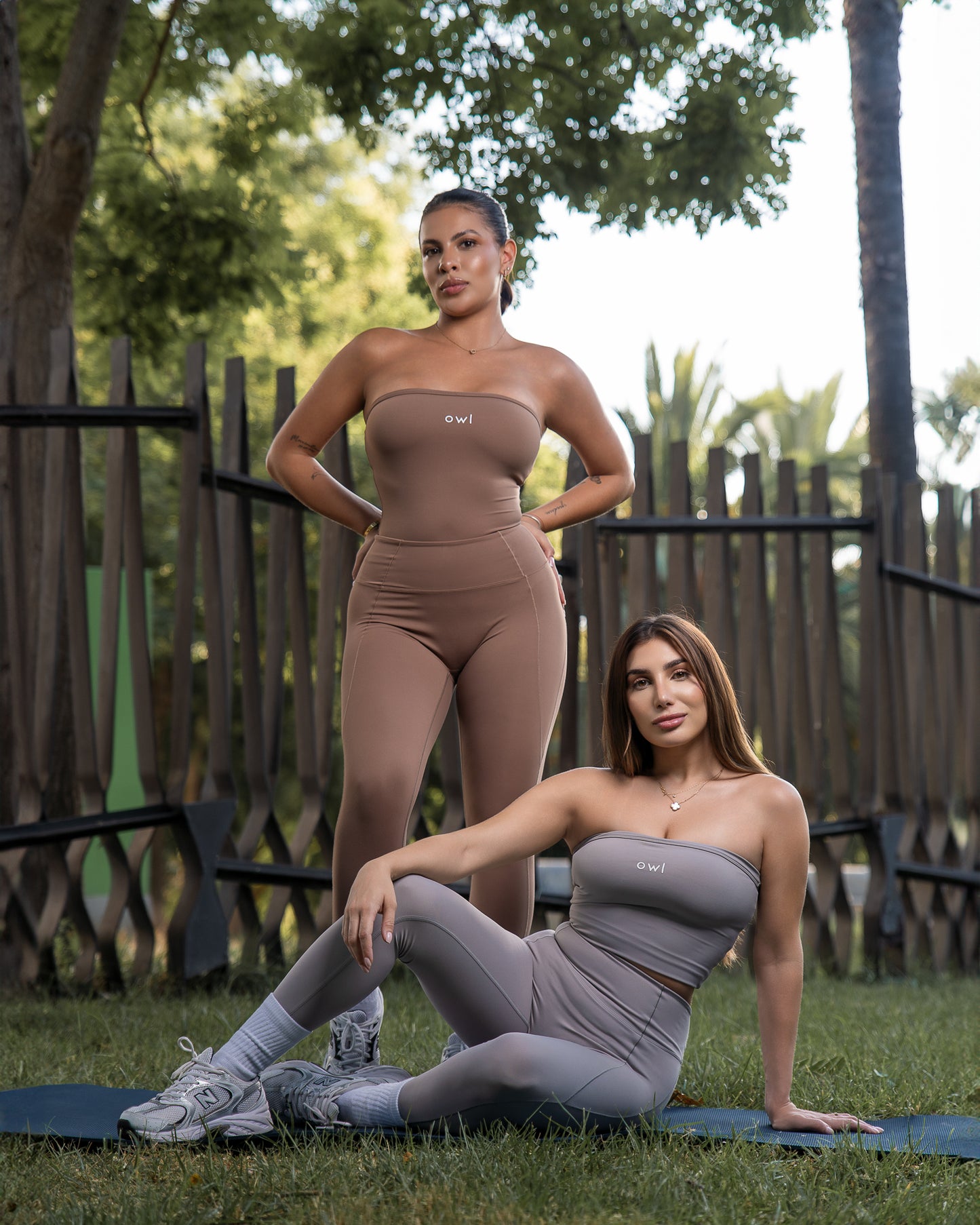 Top bandeau + legging Gris