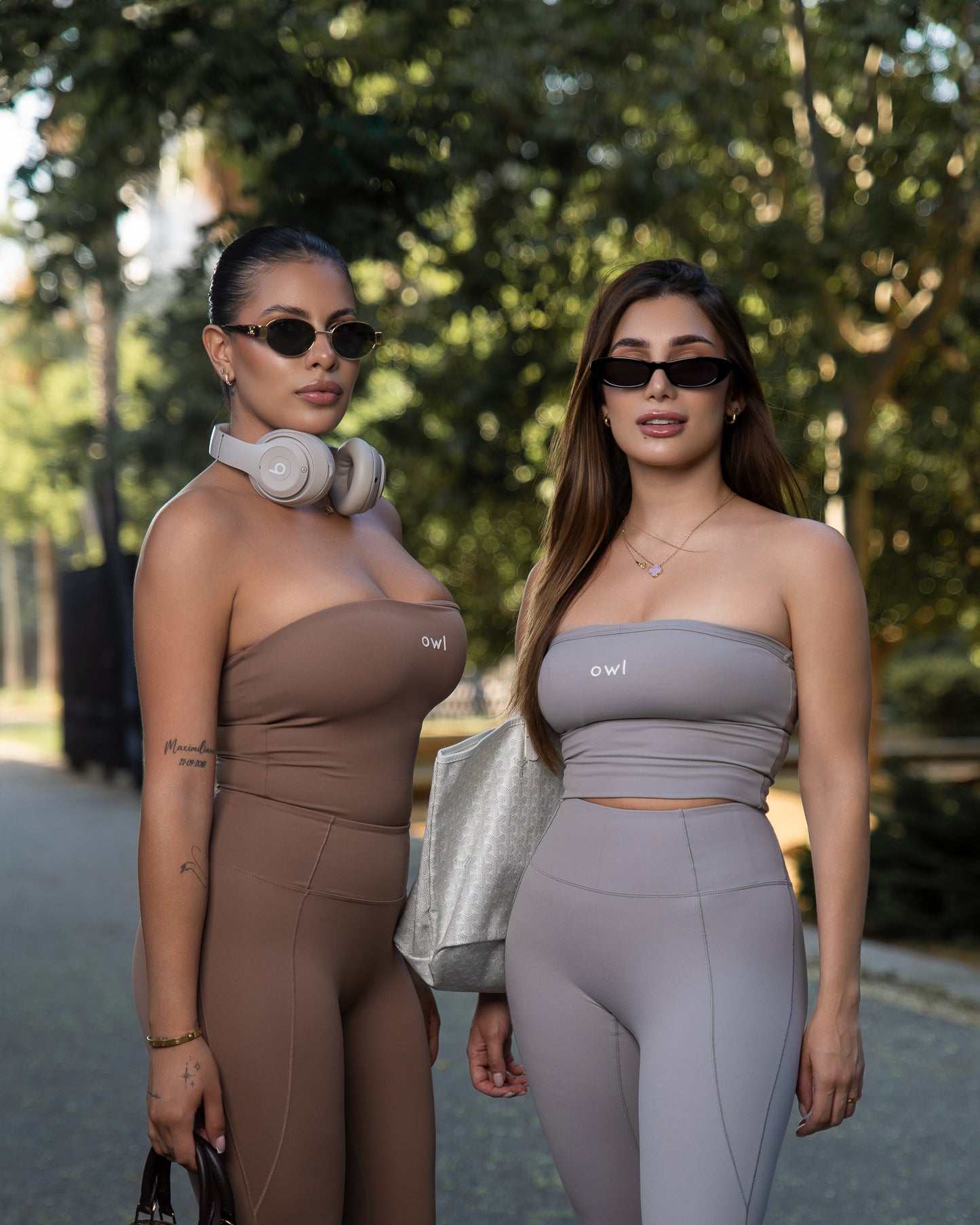 Top bandeau + legging Gris